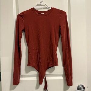 Babaton Terracotta Long Sleeve Bodysuit